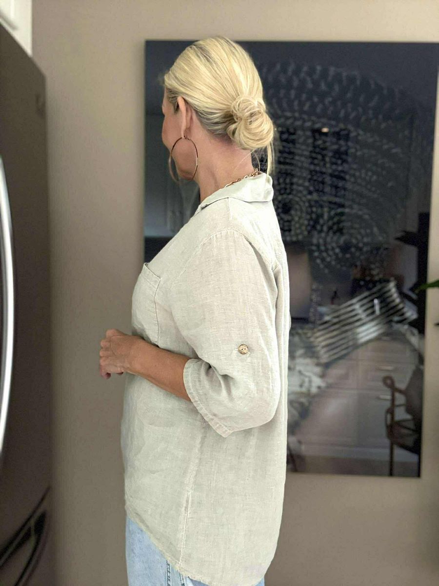 Cherry Linen Blouse