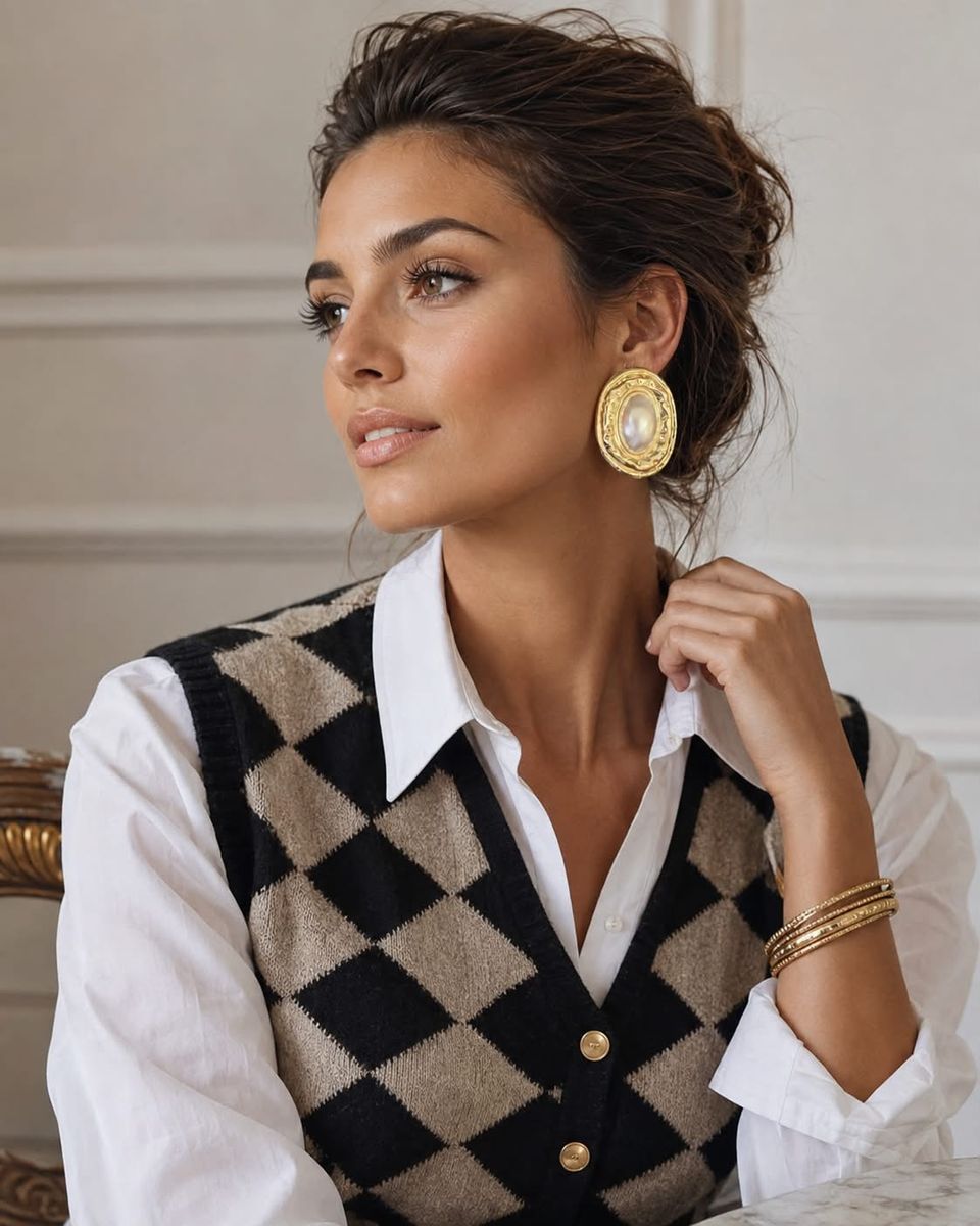 Pearl Golden Earrings