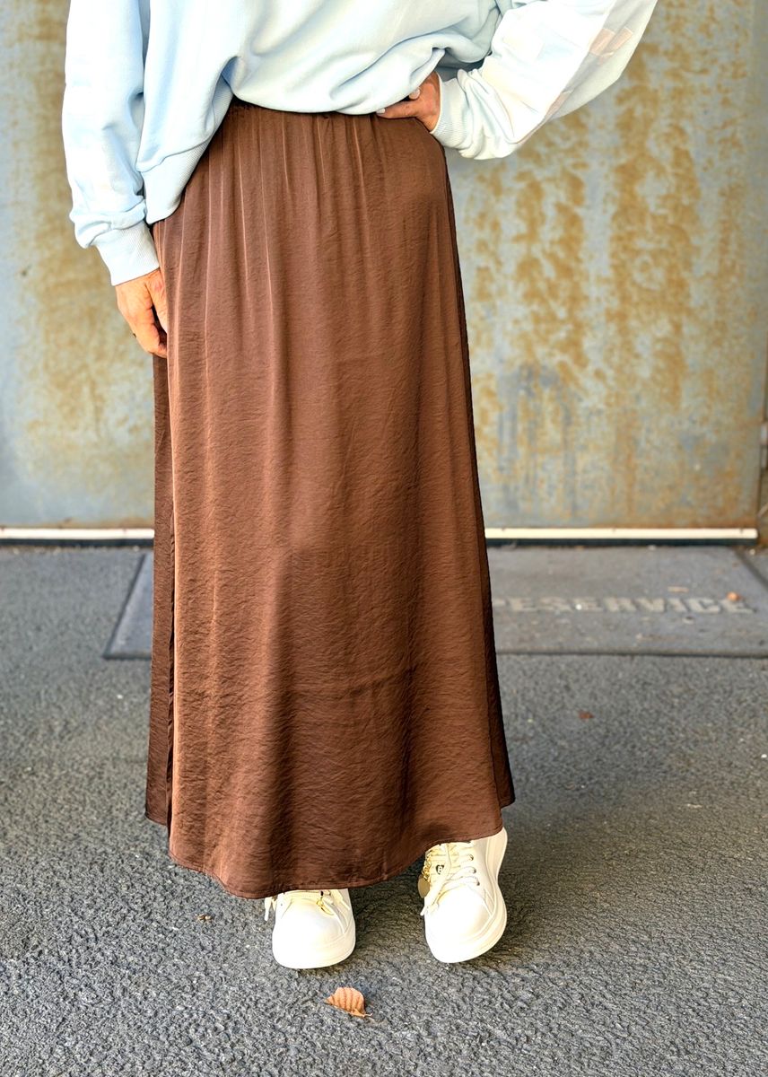 Brown Satin Skirt