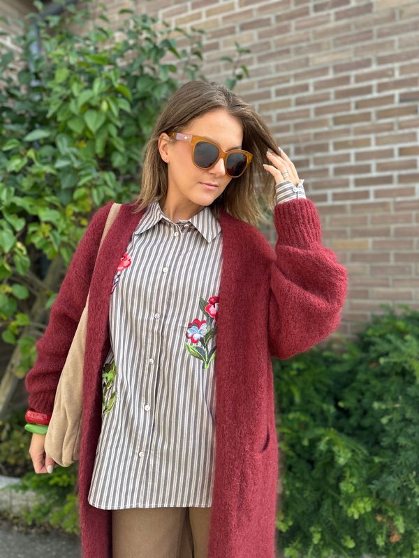 Long Mohair Knit Cardigan
