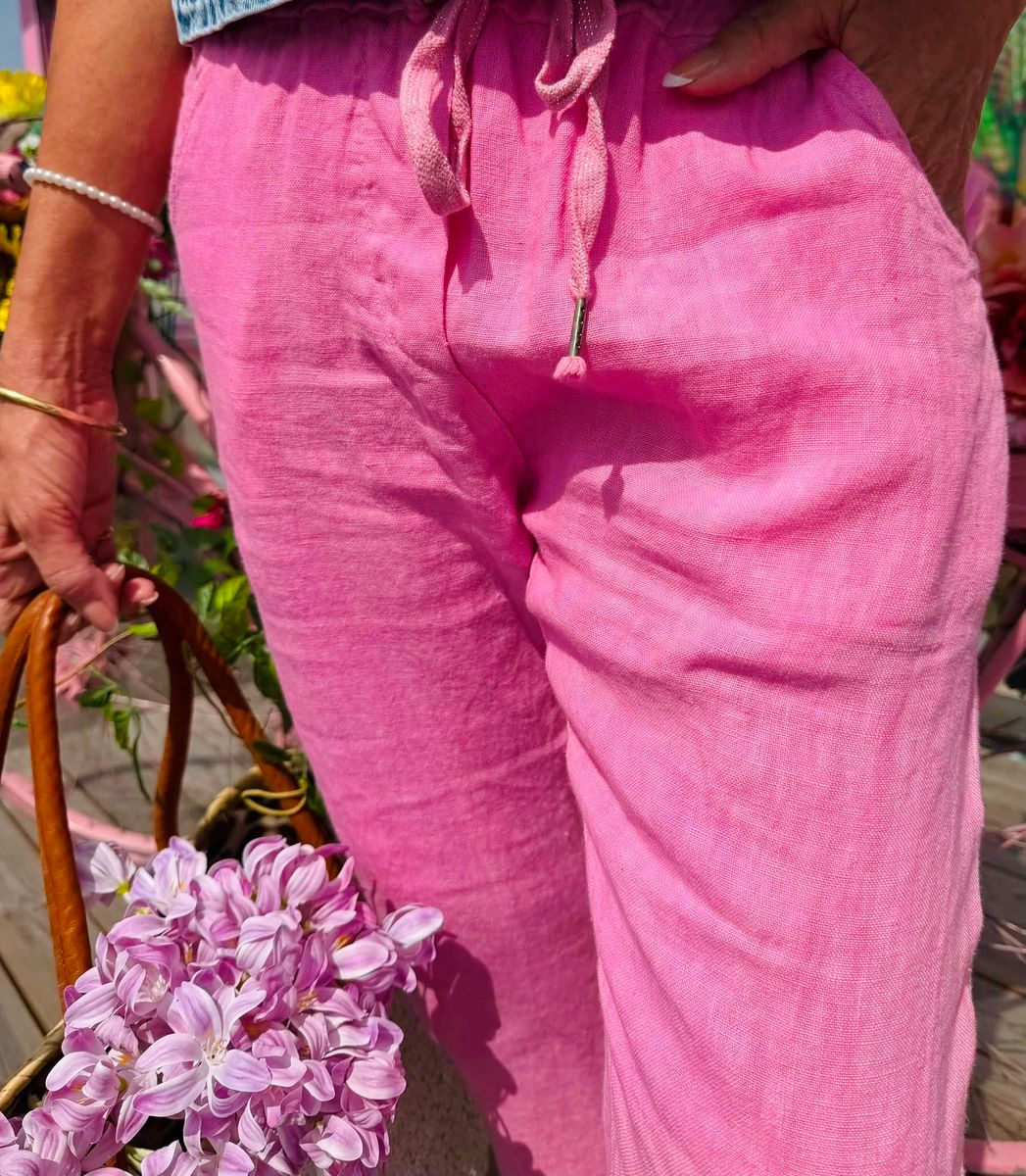 Pink Summer Linen Pant